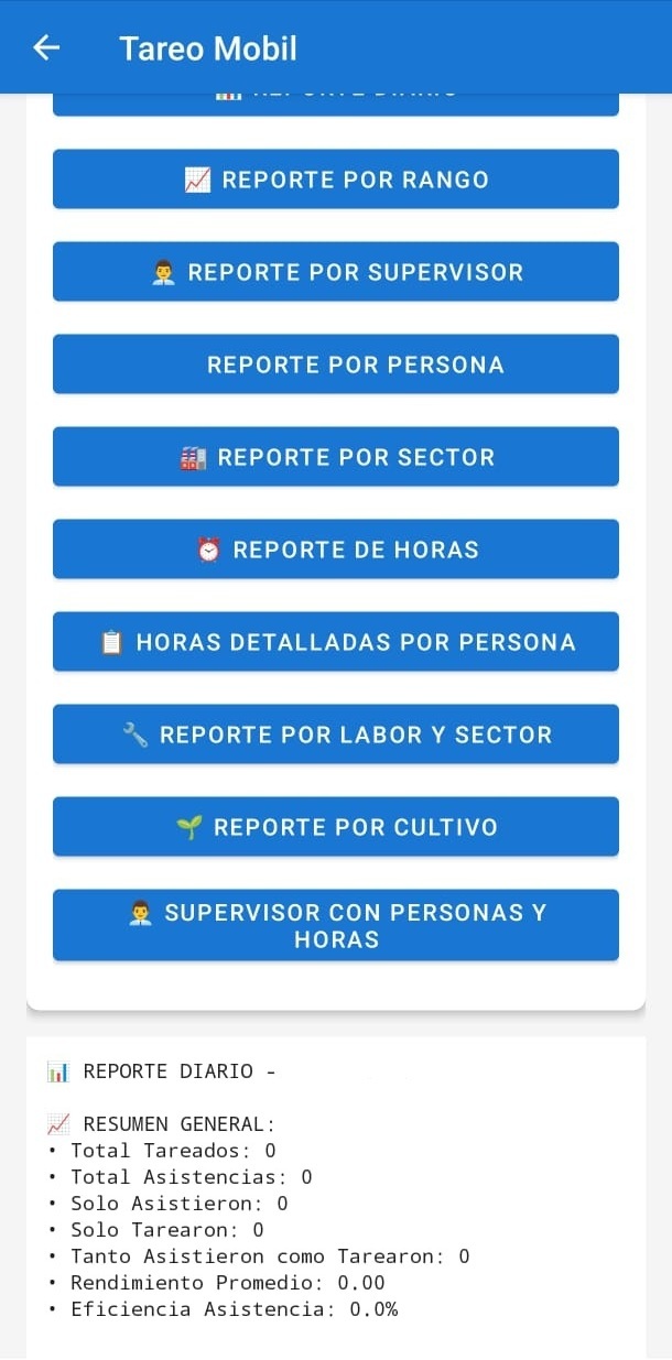 Reportes de tareo